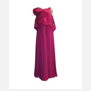 Badgley Mischka  Draped Dress Fuchsia EG2404A Size 8